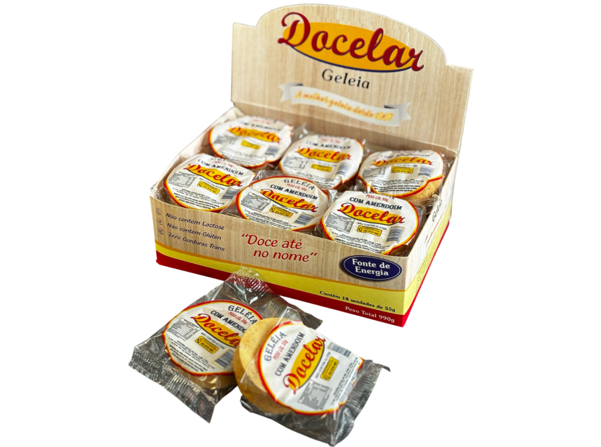 Display com 18 Unidades de Geleia com Amendoim 55g